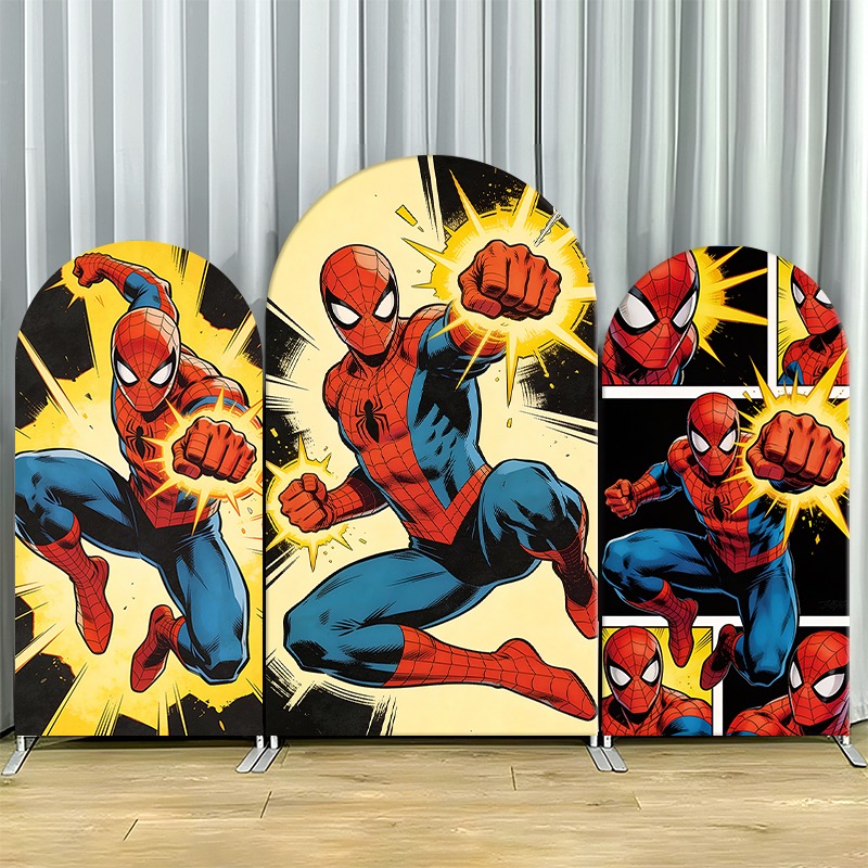 Photography Of The Day - シングルレイヤー マーベル アーチ型背景幕カバー 非伸縮性 スパイダーマン コミックスタイル