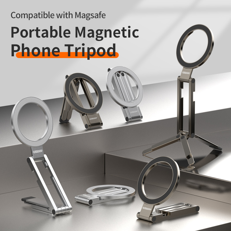 Photography Xiaomi - マグネット式金属製スマホ撮影スタンド、セルフィースティック、デュアルマグネット高所三脚、Samsung、Xiaomi、Huawei、iPhoneに適しています。