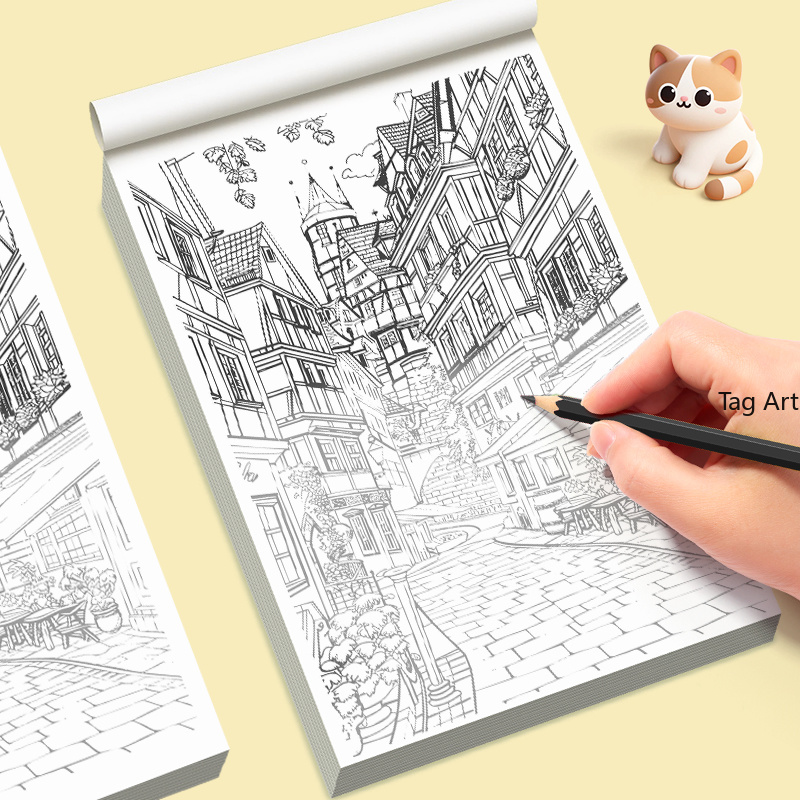 Photography Book - 大人向けのディープリリース集中ヒーリング手描き落書きブック、動物/花/女の子/マンダラなどのテーマ、24ページ