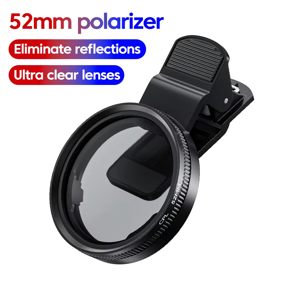 Photography Xiaomi - 52MM円形ユニバーサルポータブル偏光カメラレンズクリップCPL / UVフィルターキット（iPhone、Huawei、Xiaomi、Samsung対応）