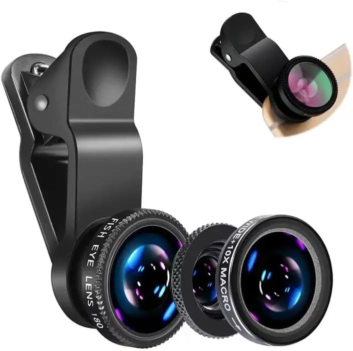 Photography Xiaomi - iPhone、Xiaomi、Redmi対応 3in1魚眼広角マイクロカメラレンズ スマートフォンレンズ用3in1ズーム魚眼レンズ（スマホクリップ付き）