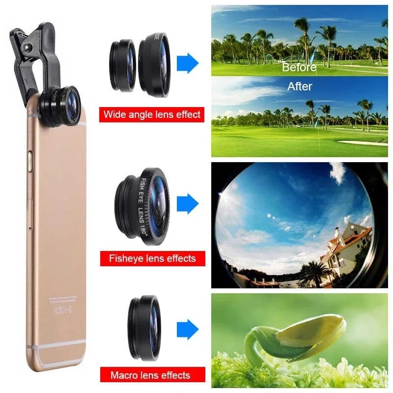 iPhone、Xiaomi、Redmi用3in1魚眼広角マイ - Photography Xiaomi のレビューと価格