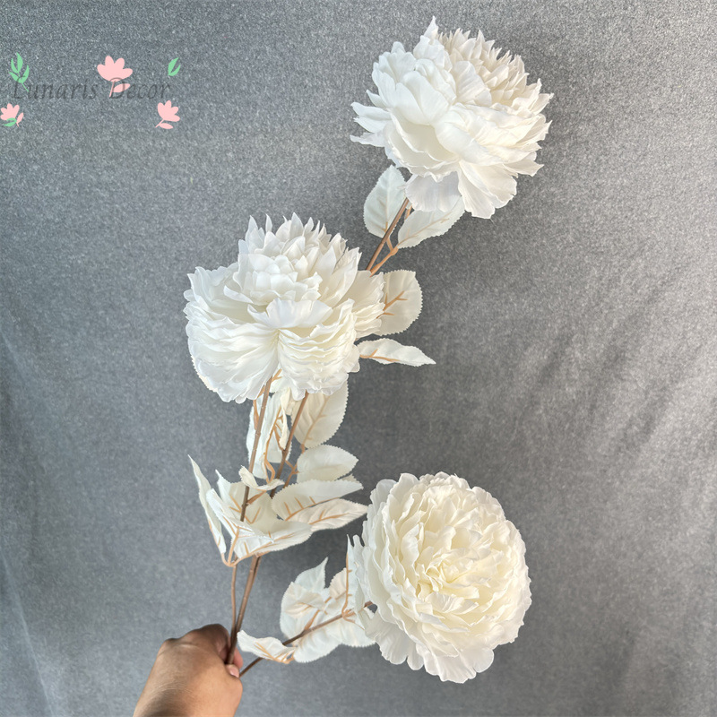 10個入り 模造グリーン植物 3頭牡丹ハンドル付き束 植木鉢 - Photography Simulator のレビューと価格