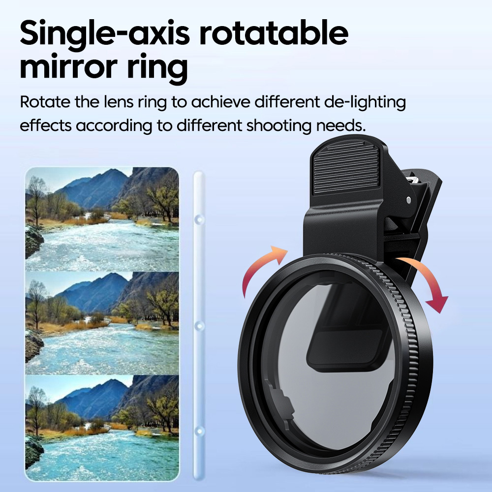 52MM円形ユニバーサルポータブル偏光子カメラレンズクリップ - Photography Xiaomi のレビューと価格