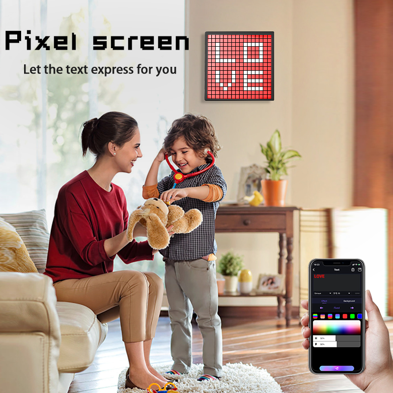 RGB LEDピクセルディスプレイパネルランプ プログラム可 - Pixel Art Led Panel のレビューと価格