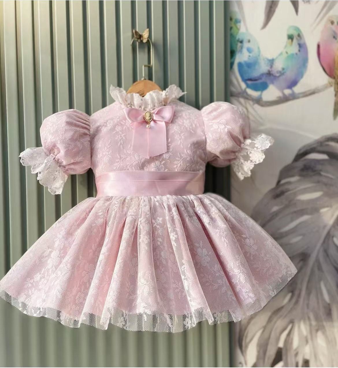0-12Y 女の赤ちゃん夏ピンクメッシュヴィンテージプリンセ - Photography Vintage Style のレビューと価格