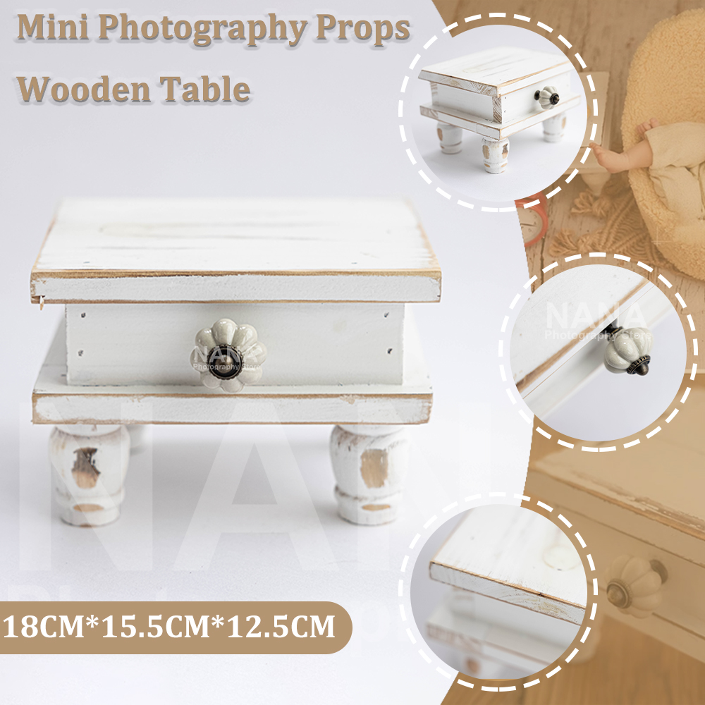 生まれたばかりの写真のためのミニ手作り木製スクエアテーブル, - Photography Desk のレビューと価格