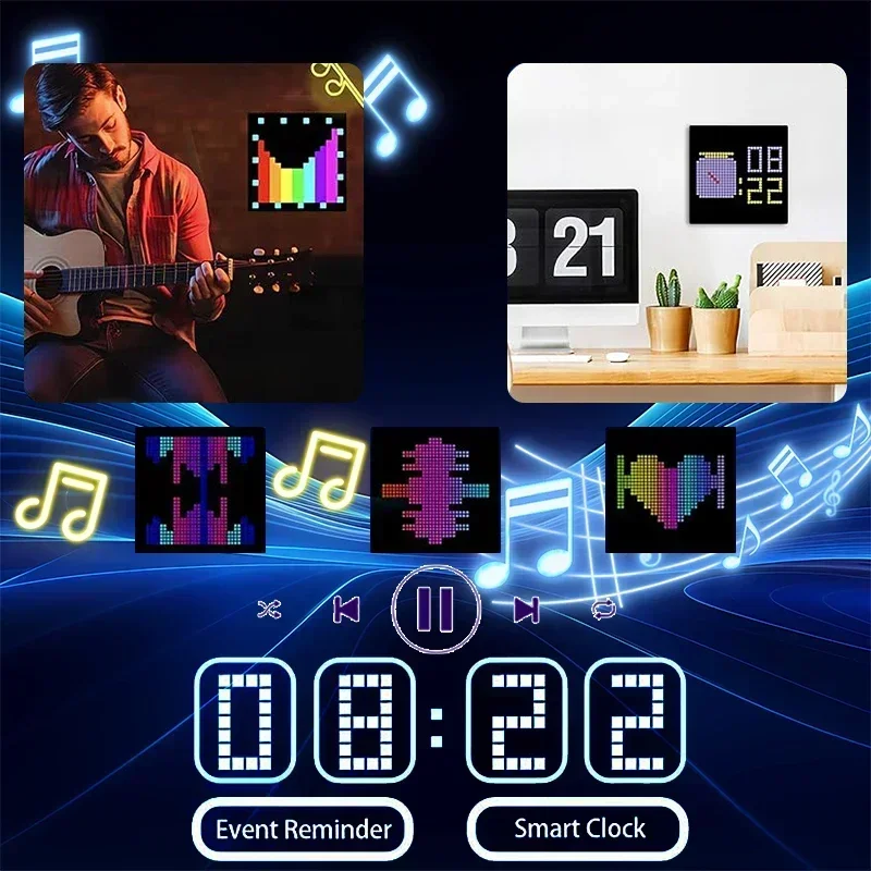 LED ピクセルディスプレイ APP 制御プログラマブルナイ - Pixel Art Led Panel のレビューと価格