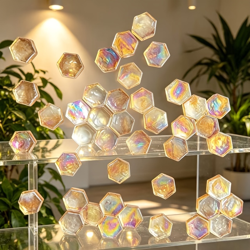 100g/シャンパン色の玉虫色の真珠光沢のある六角形クォーツ - Photography Desk のレビューと価格