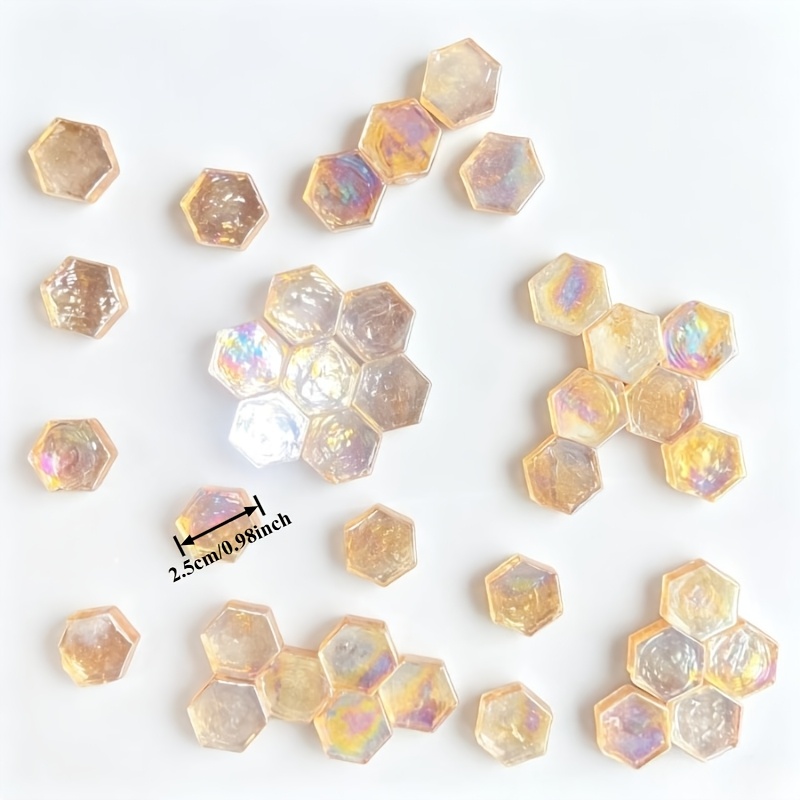 100g/シャンパン色の玉虫色の真珠光沢のある六角形クォーツ - Photography Desk のレビューと価格