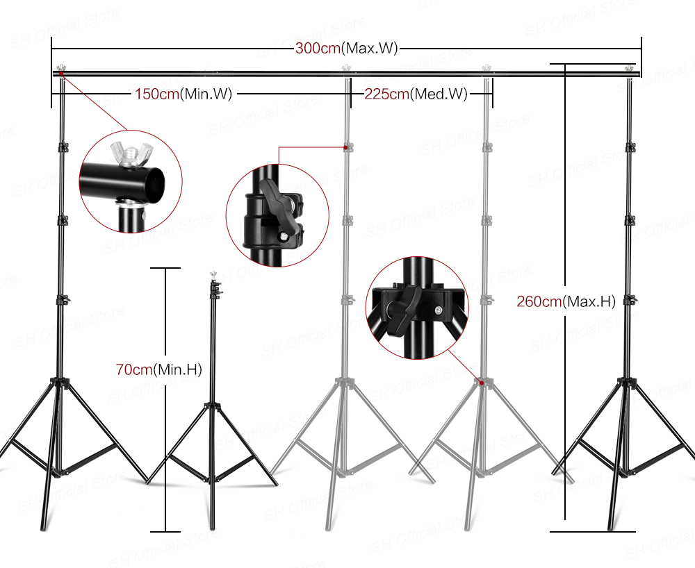 写真撮影用ソフトボックス照明キット、2.6x3m背景フレーム - Photography Hacks のレビューと価格
