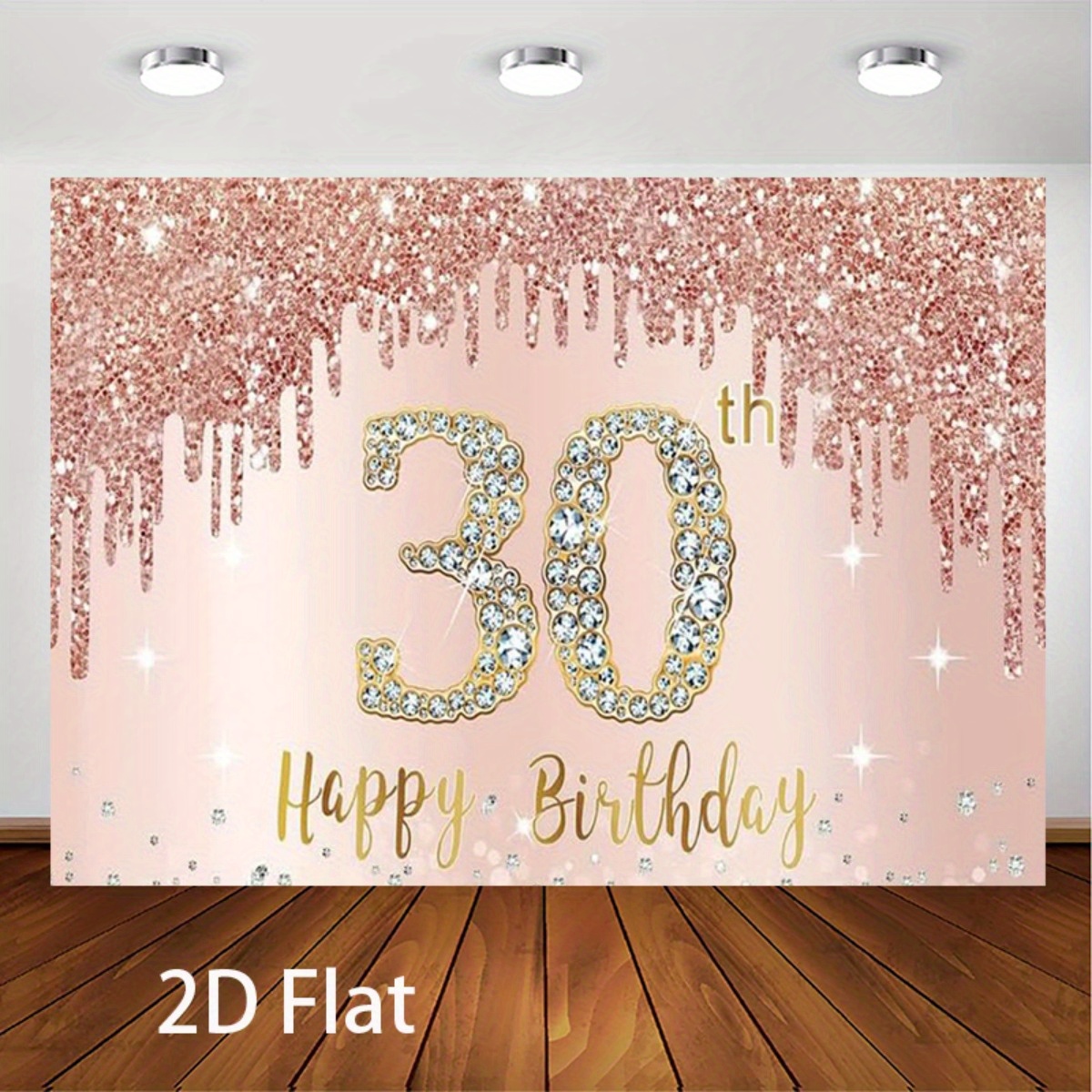30歳の誕生日背景バナー - ローズゴールドグリッター「ハッ - Photography Logo のレビューと価格