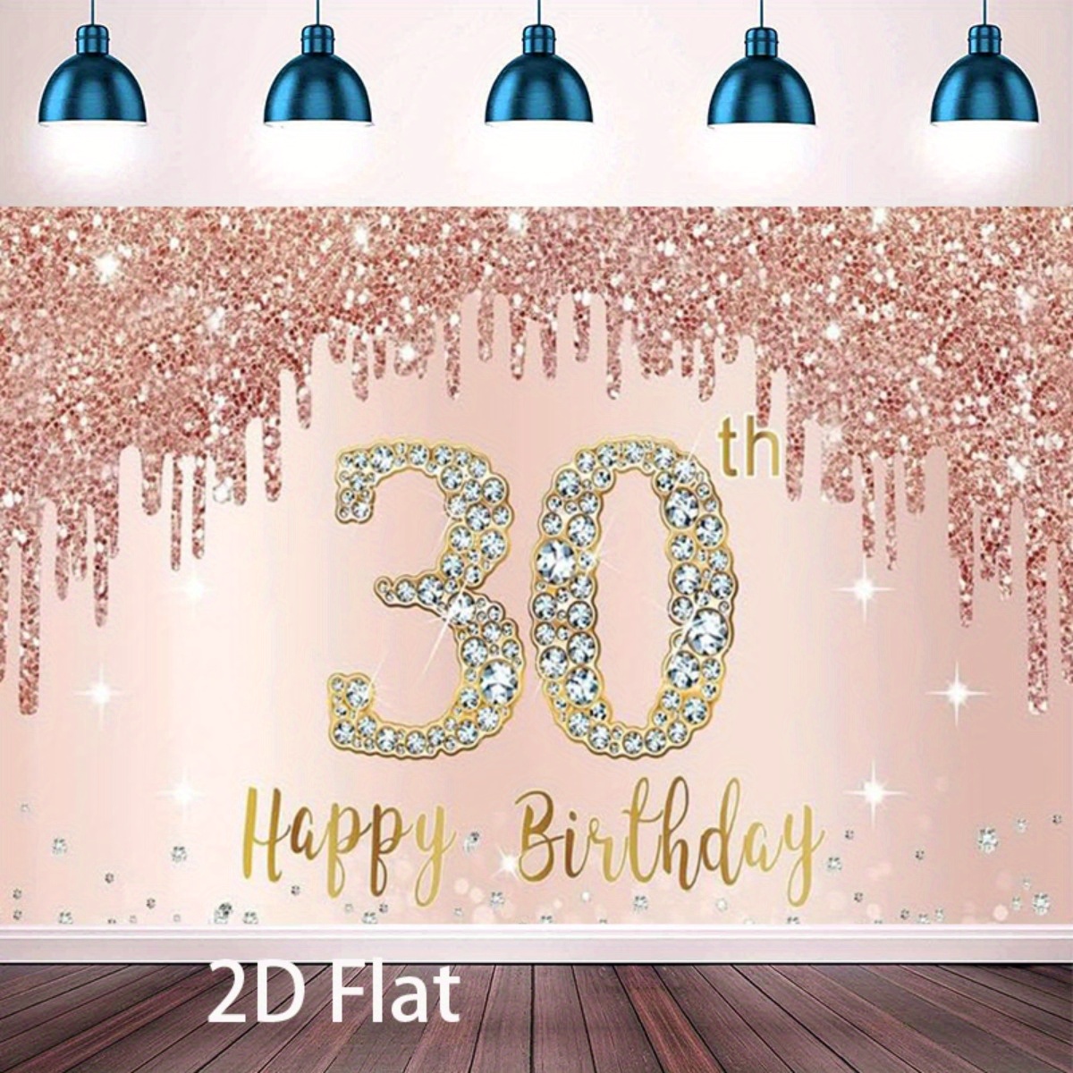 30歳の誕生日背景バナー - ローズゴールドグリッター「ハッ - Photography Logo のレビューと価格